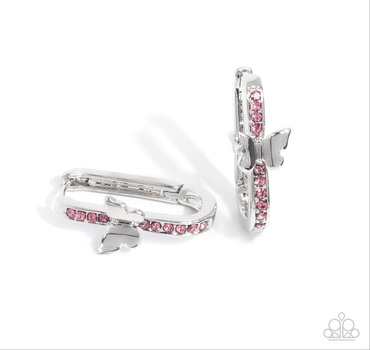 Aerial Authority Pink Hinge Hoops
