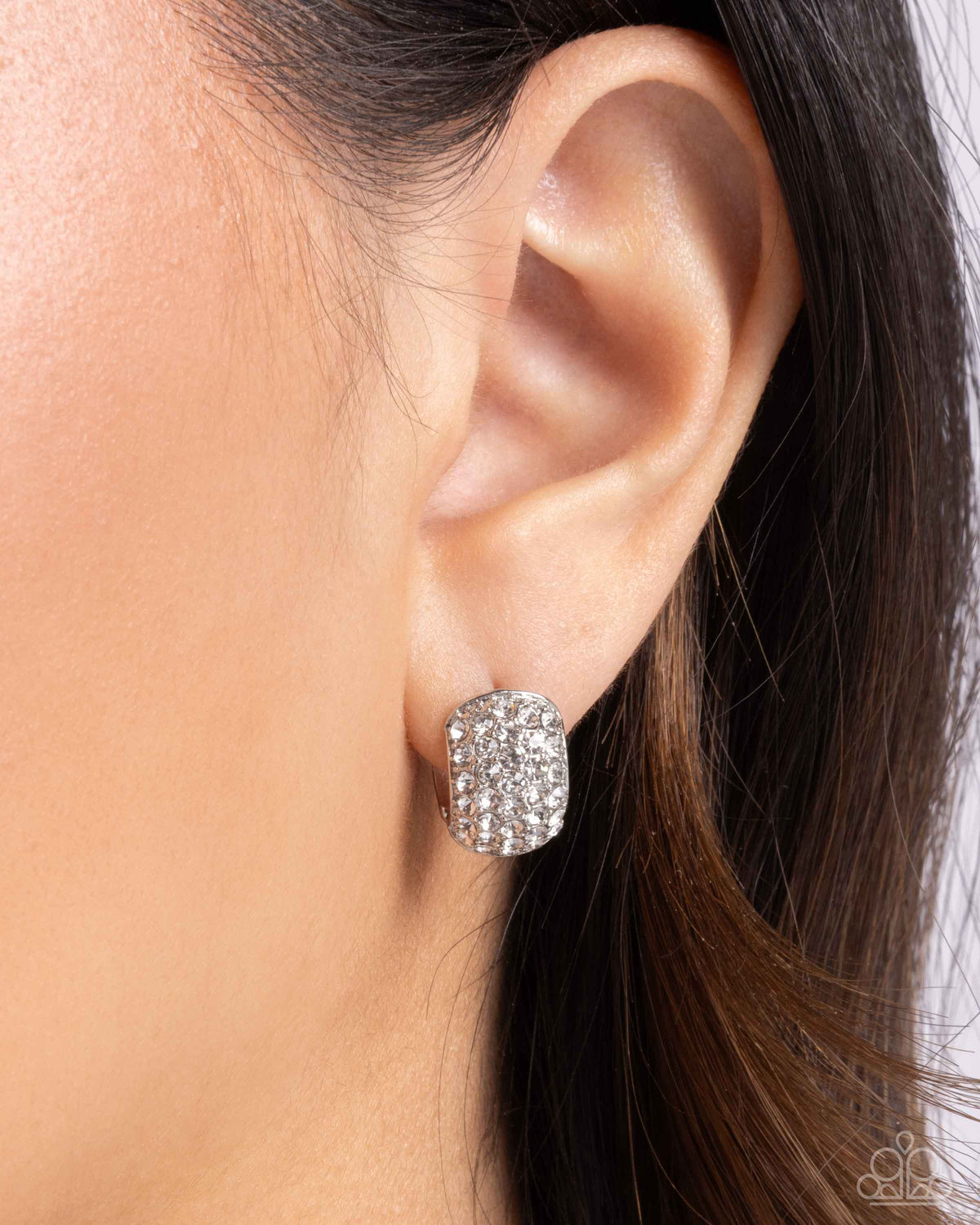 All Dressed UPSCALE White Hinge Hoops
