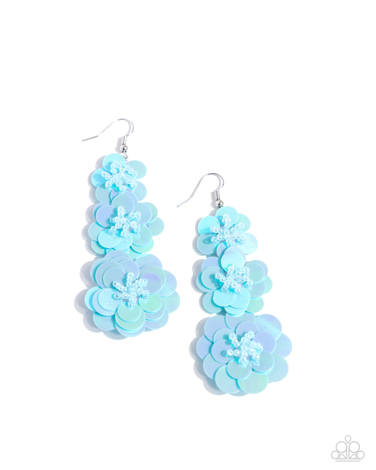 Beaded Bouquet Blue Earrings