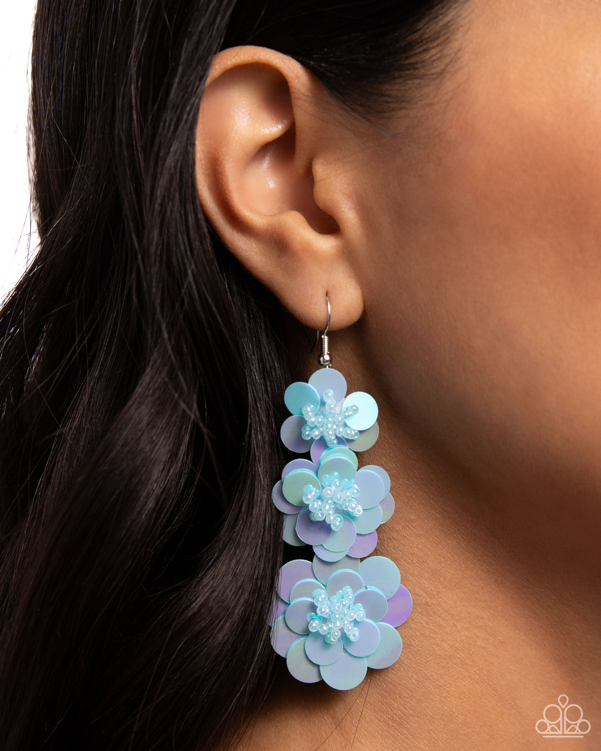 Beaded Bouquet Blue Earrings