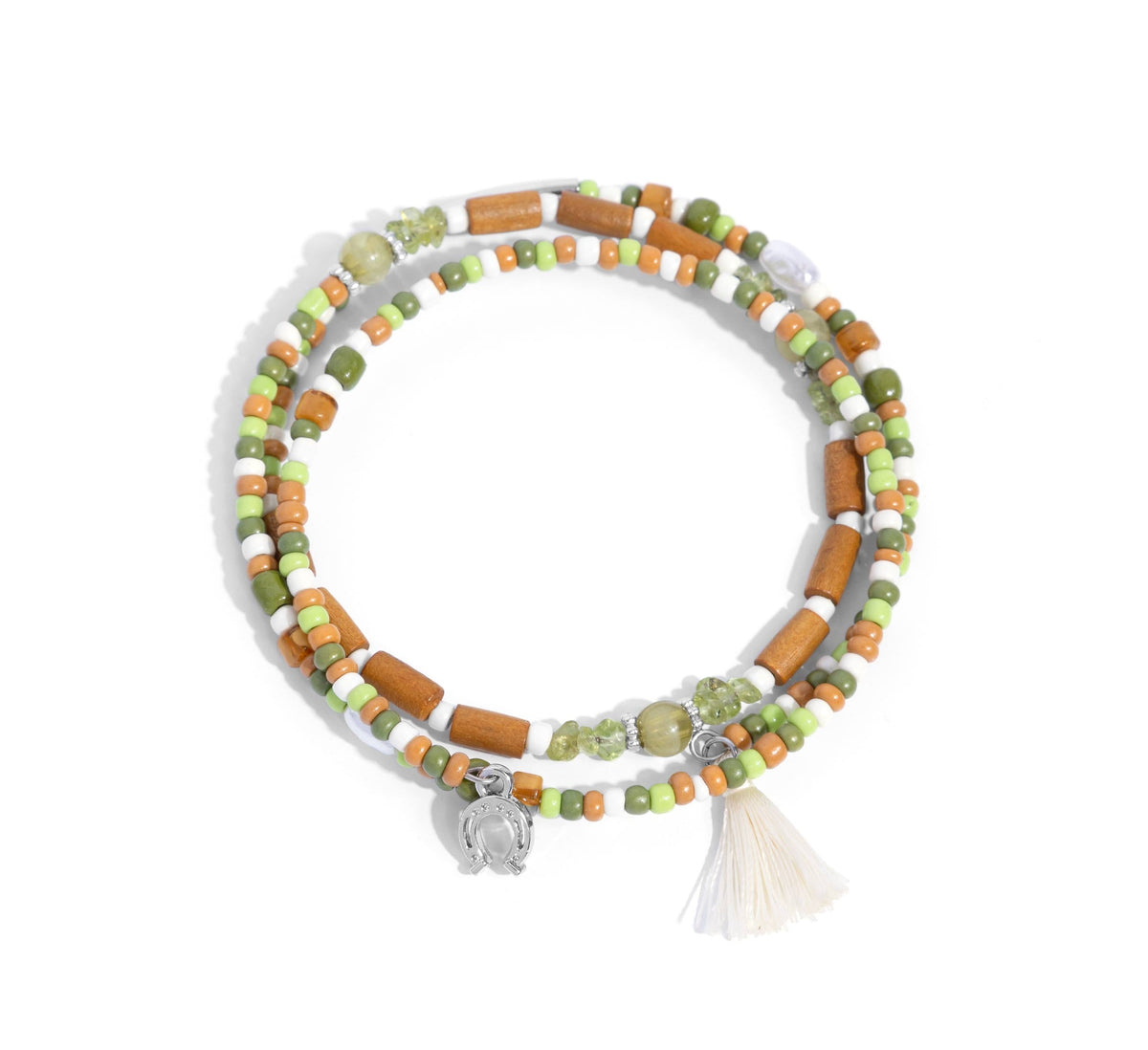 Colored Conversation Green Coil Bracelet