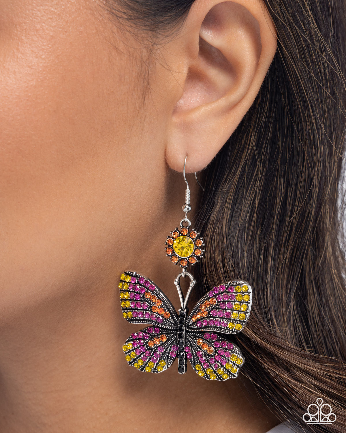 Fluttering Feature Pink Earrings