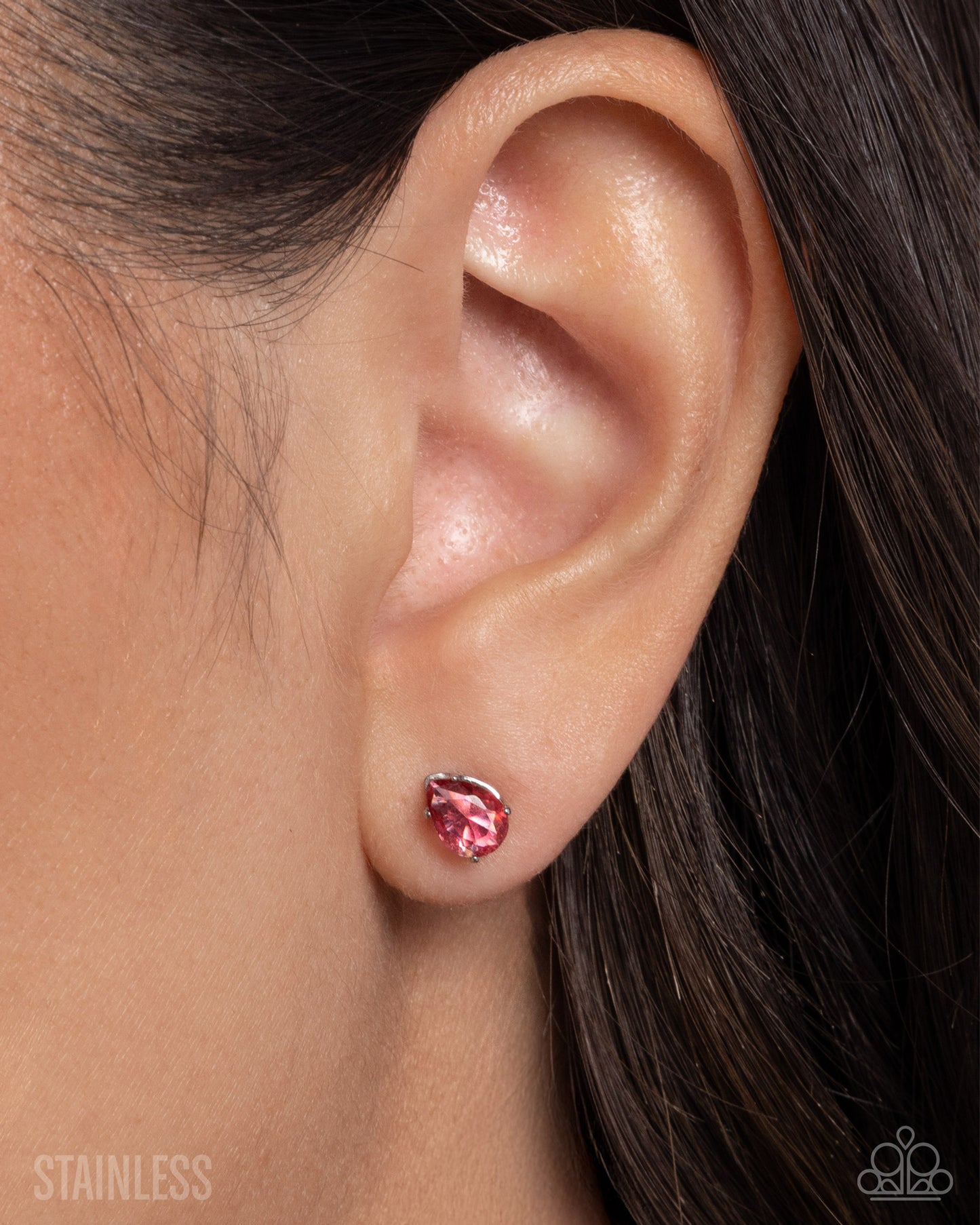 Teardrop Transit Red Stainless CZ Posts