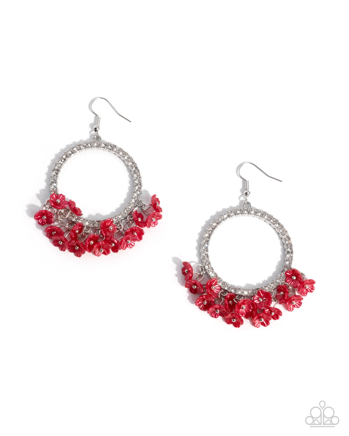 Wreathed Wisteria Red Earrings