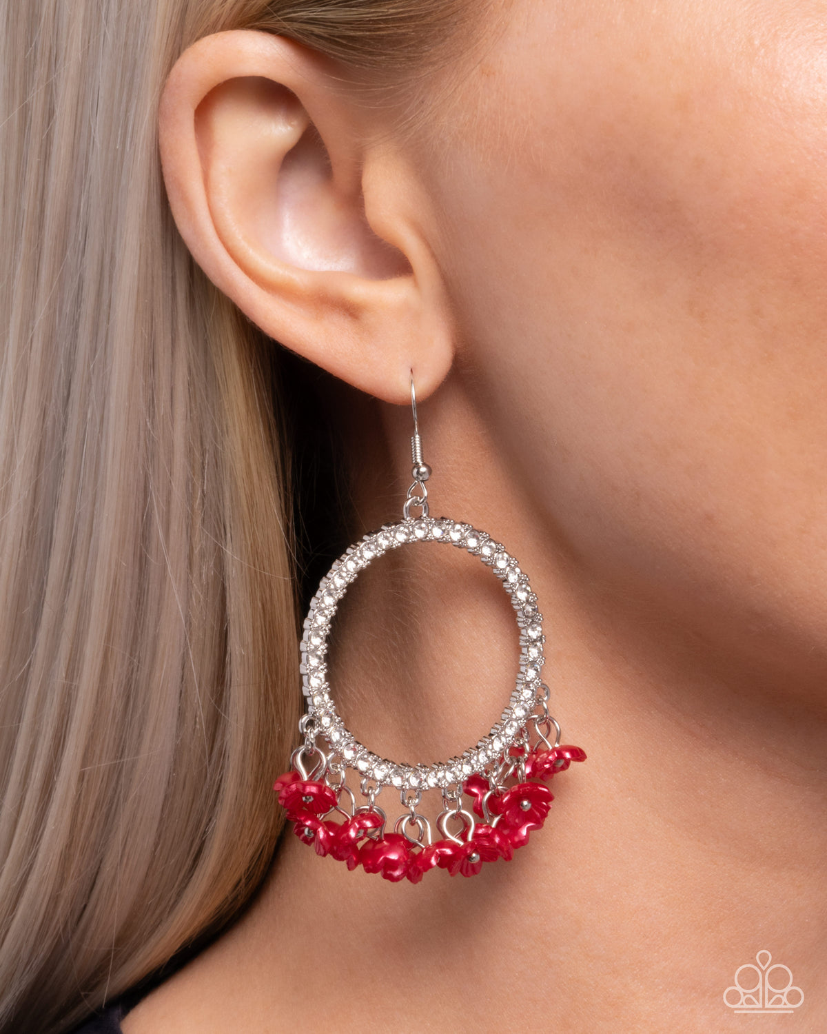 Wreathed Wisteria Red Earrings