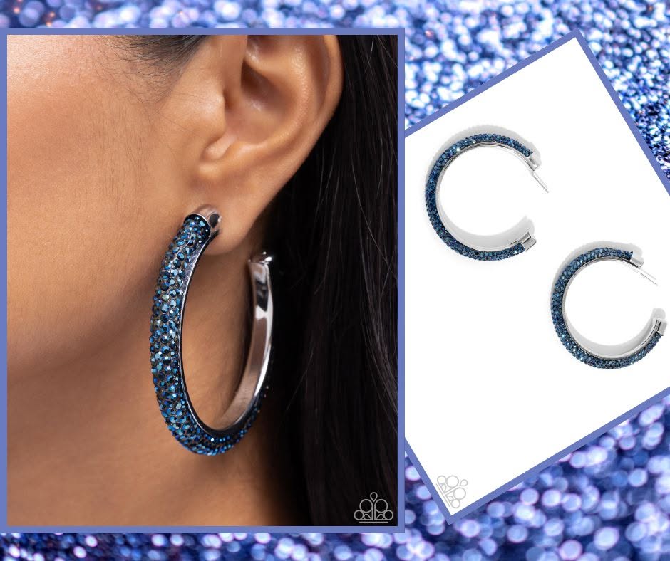 Chiseled Crescendo Blue Hoops