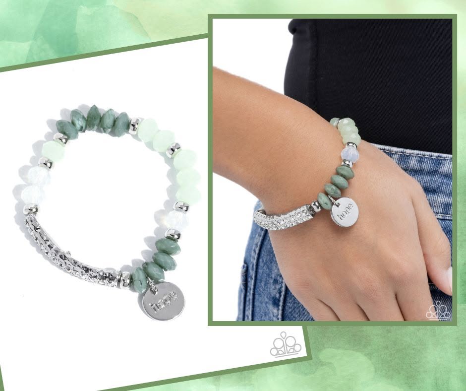 Handcrafted Hope Green Bracelet
