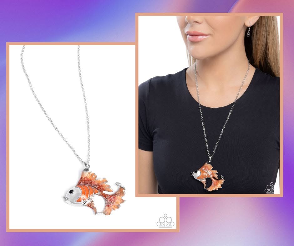 Flashy Fish Orange Necklace