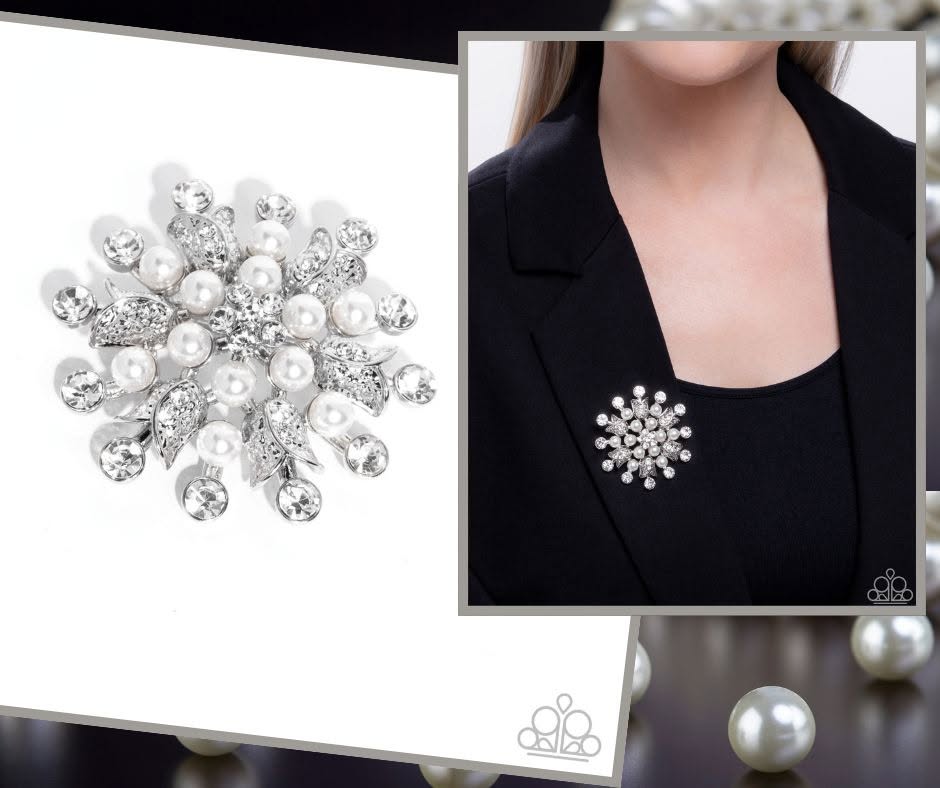 Pearly Prologue White Brooch