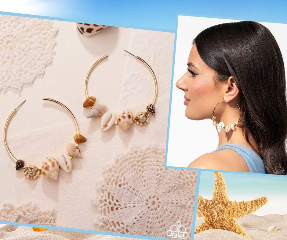 Seashell Sonnet Gold Hoops