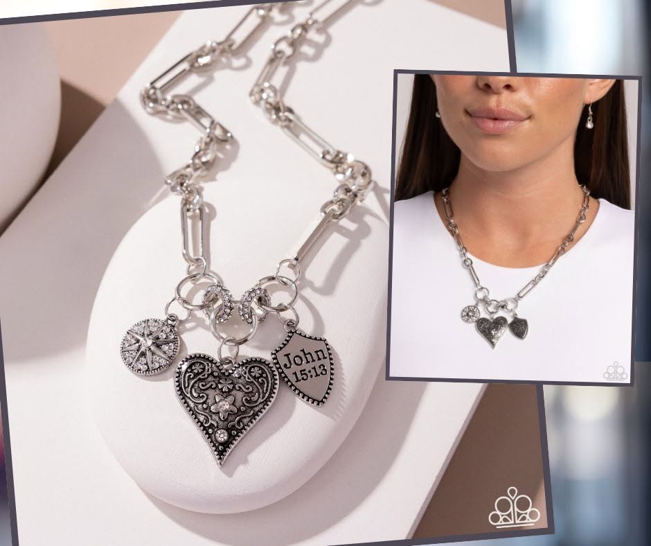Greater Love White Necklace