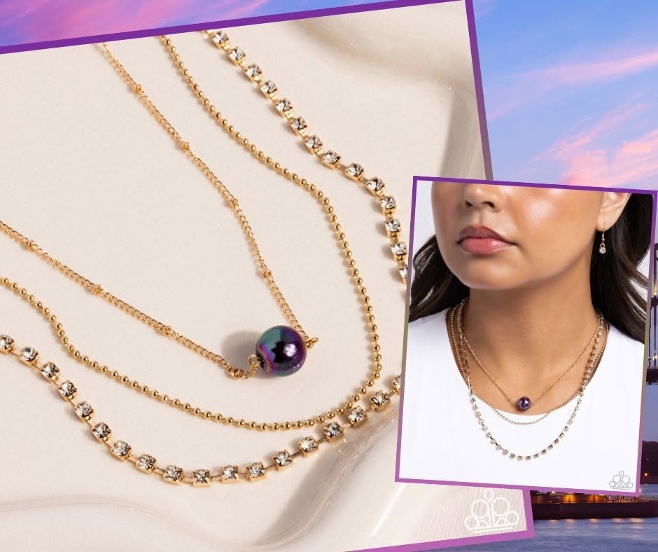 Symmetrical Shimmer Purple Necklace