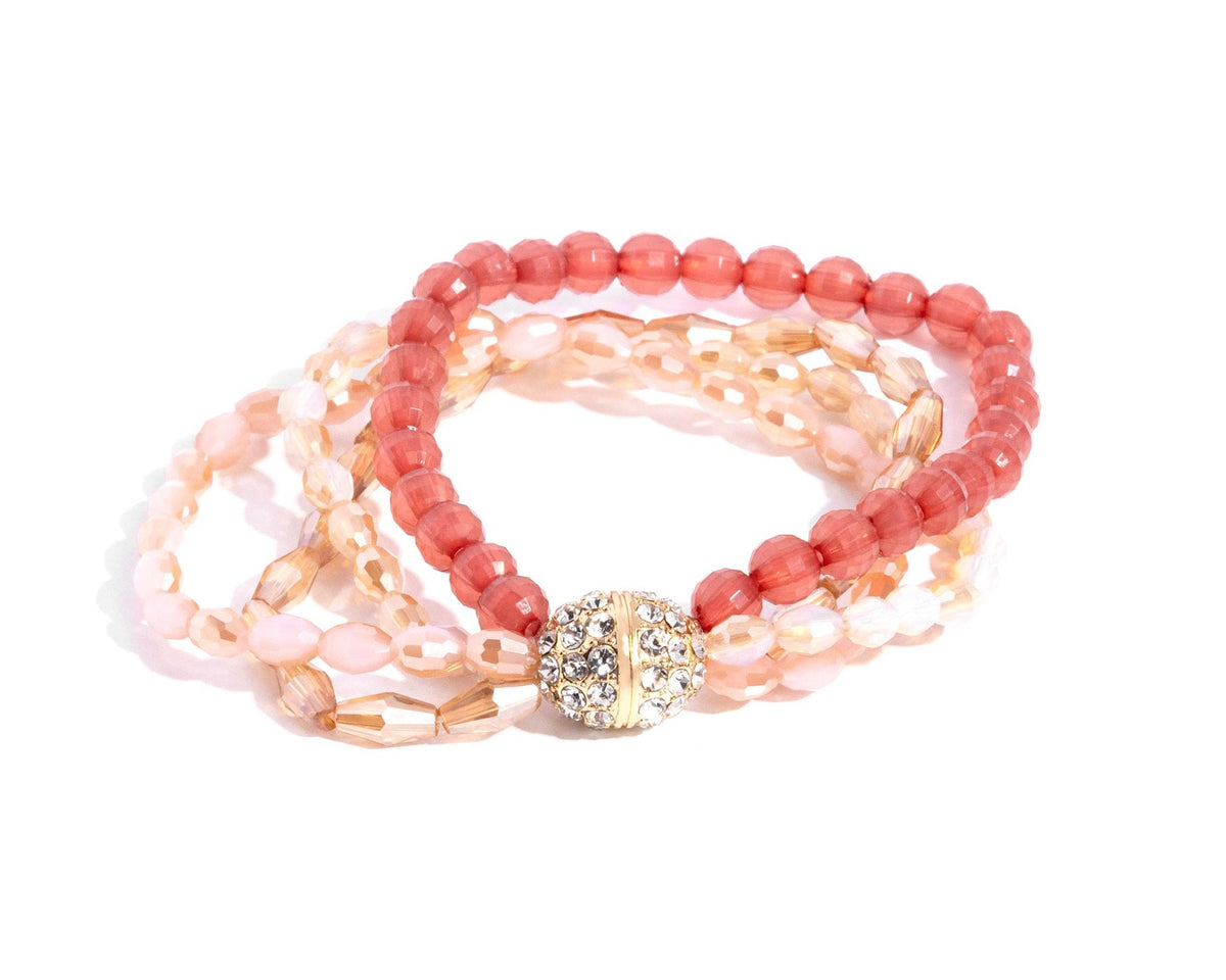Beaded Boundary Pink Bracelet