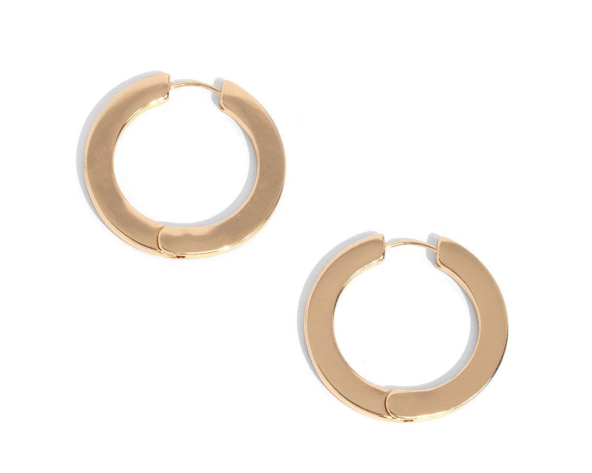 Circling Chariot Gold Hinge Hoops