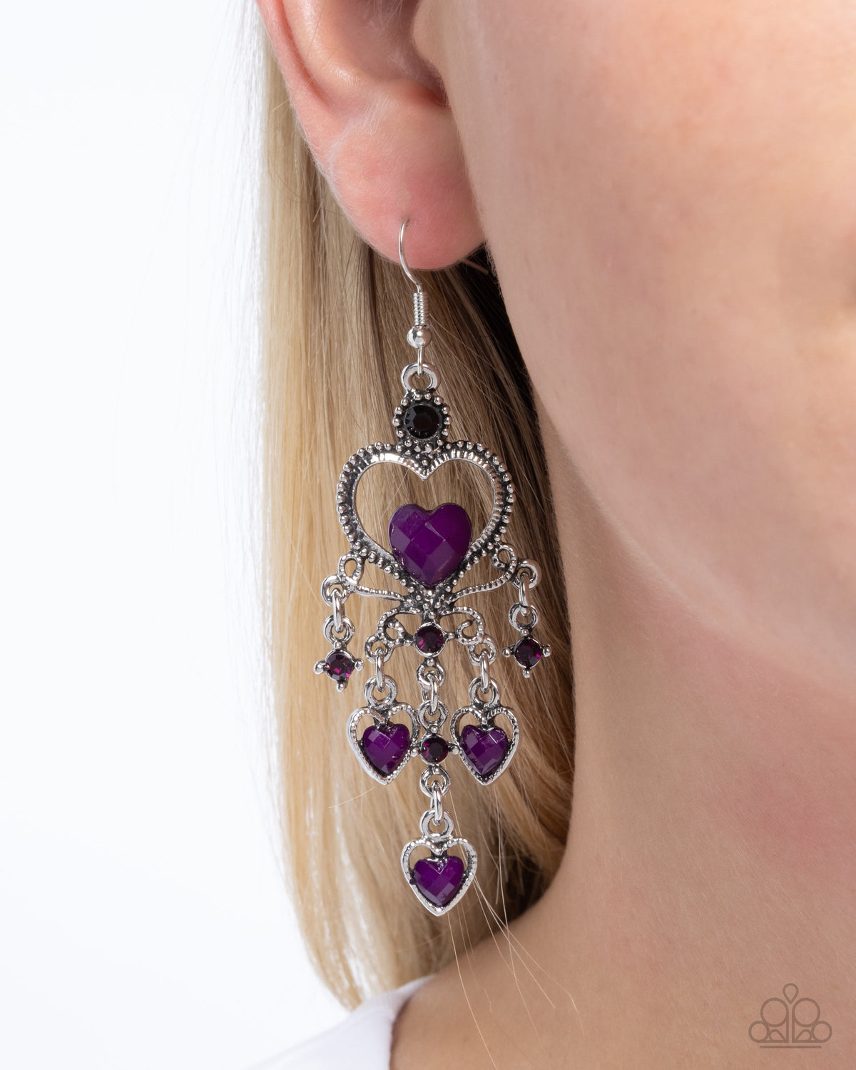 Compassionate Chandelier Purple Earrings