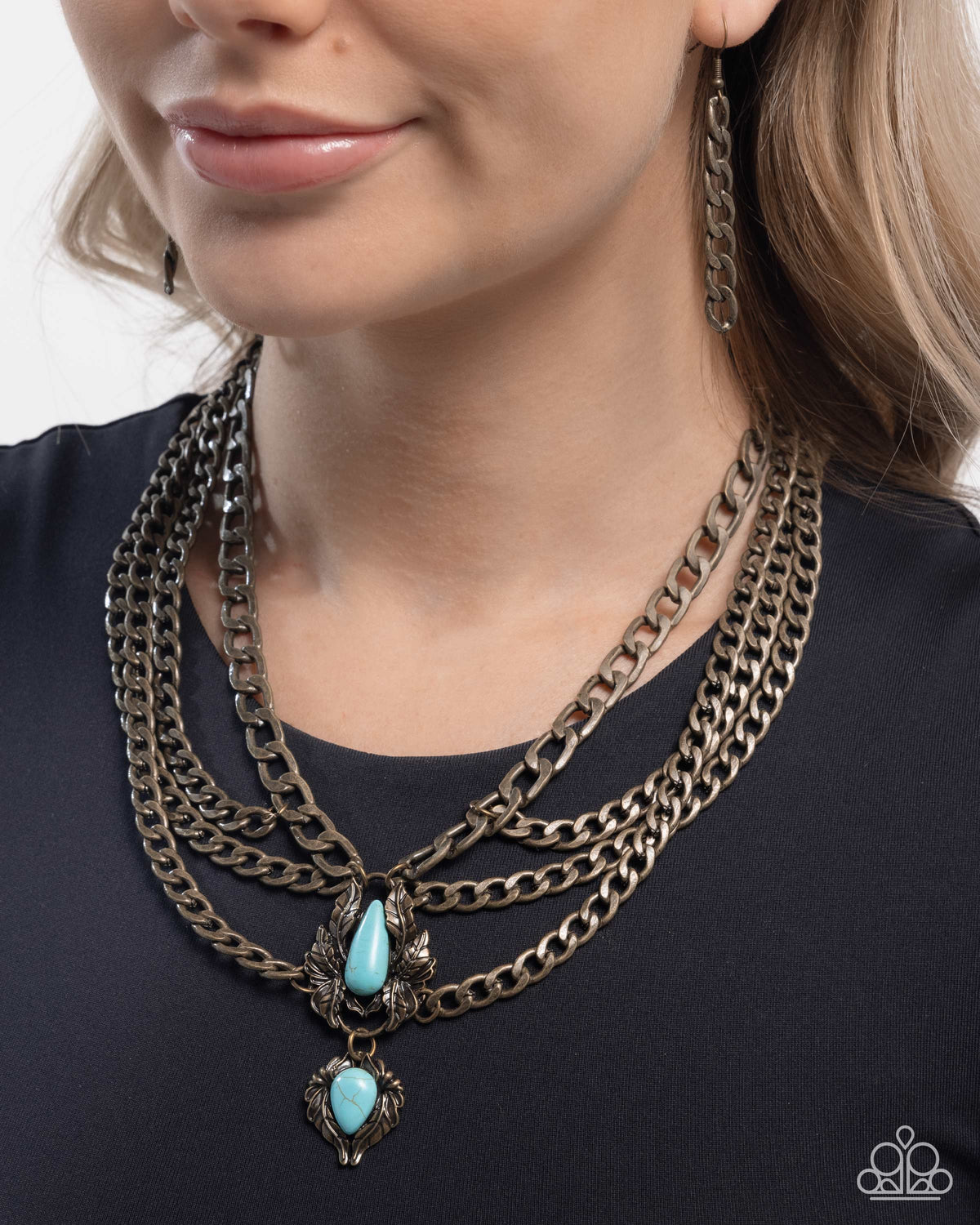 Laurel Layover Brass Necklace