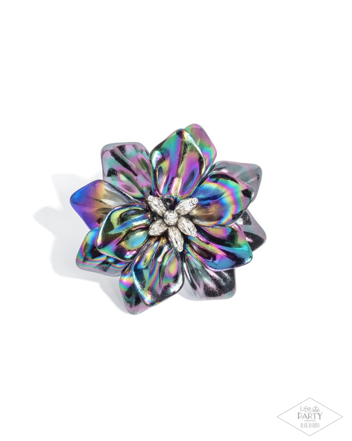 Platonic Petals Black Ring