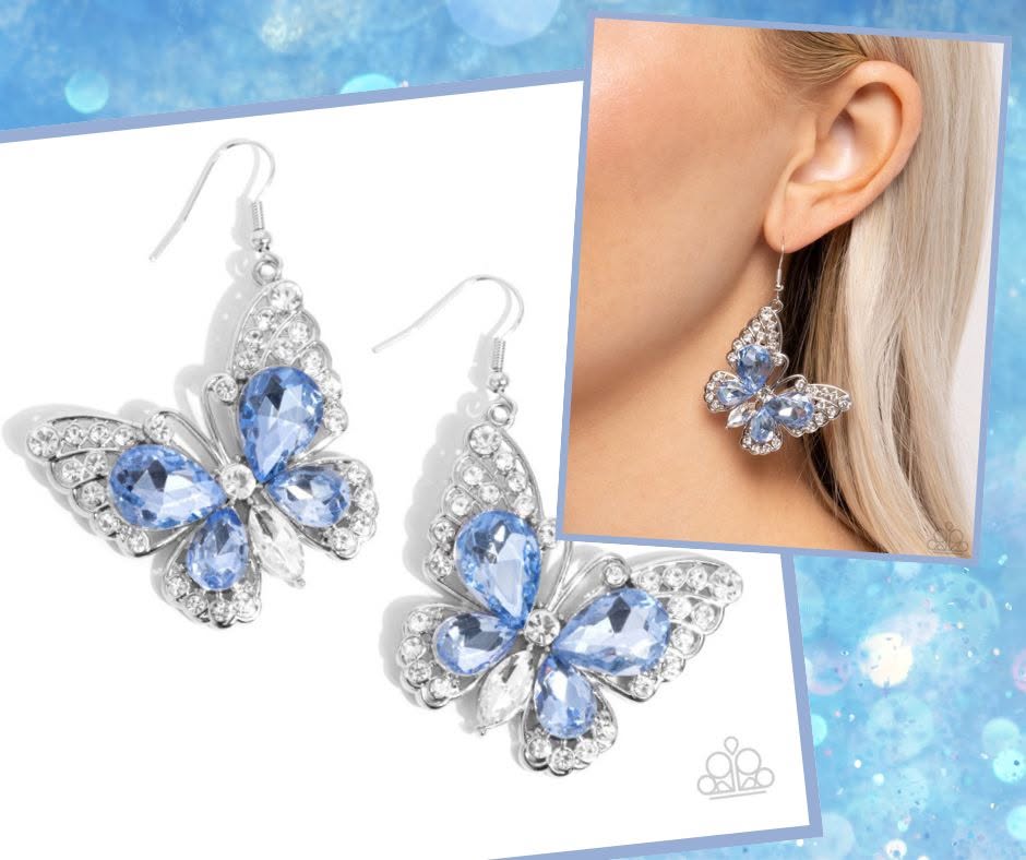 Teardrop Takeoff Blue Earrings