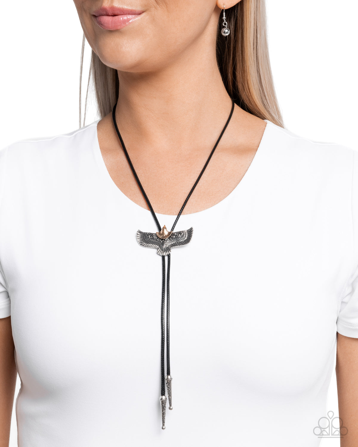 Eagle Emblem Black Bolo Necklace