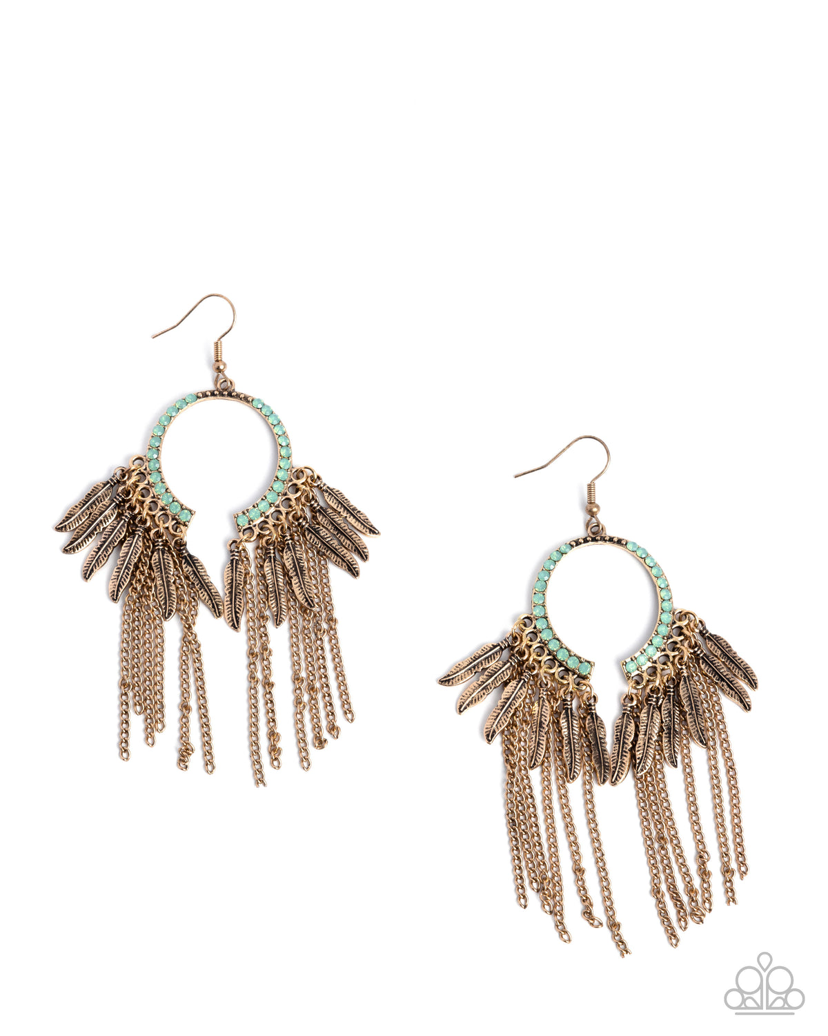 Free-Spirited Fringe Green Earrings