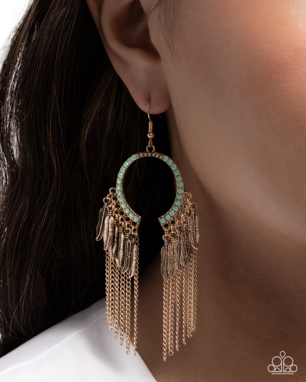 Free-Spirited Fringe Green Earrings