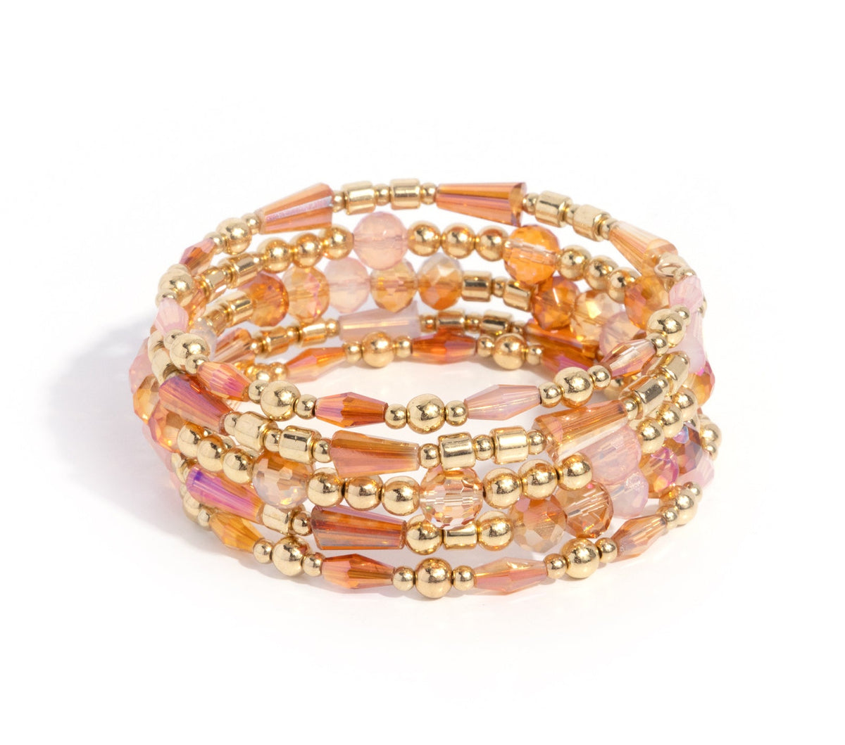 Seasoned Stack Orange Coil Bracelet