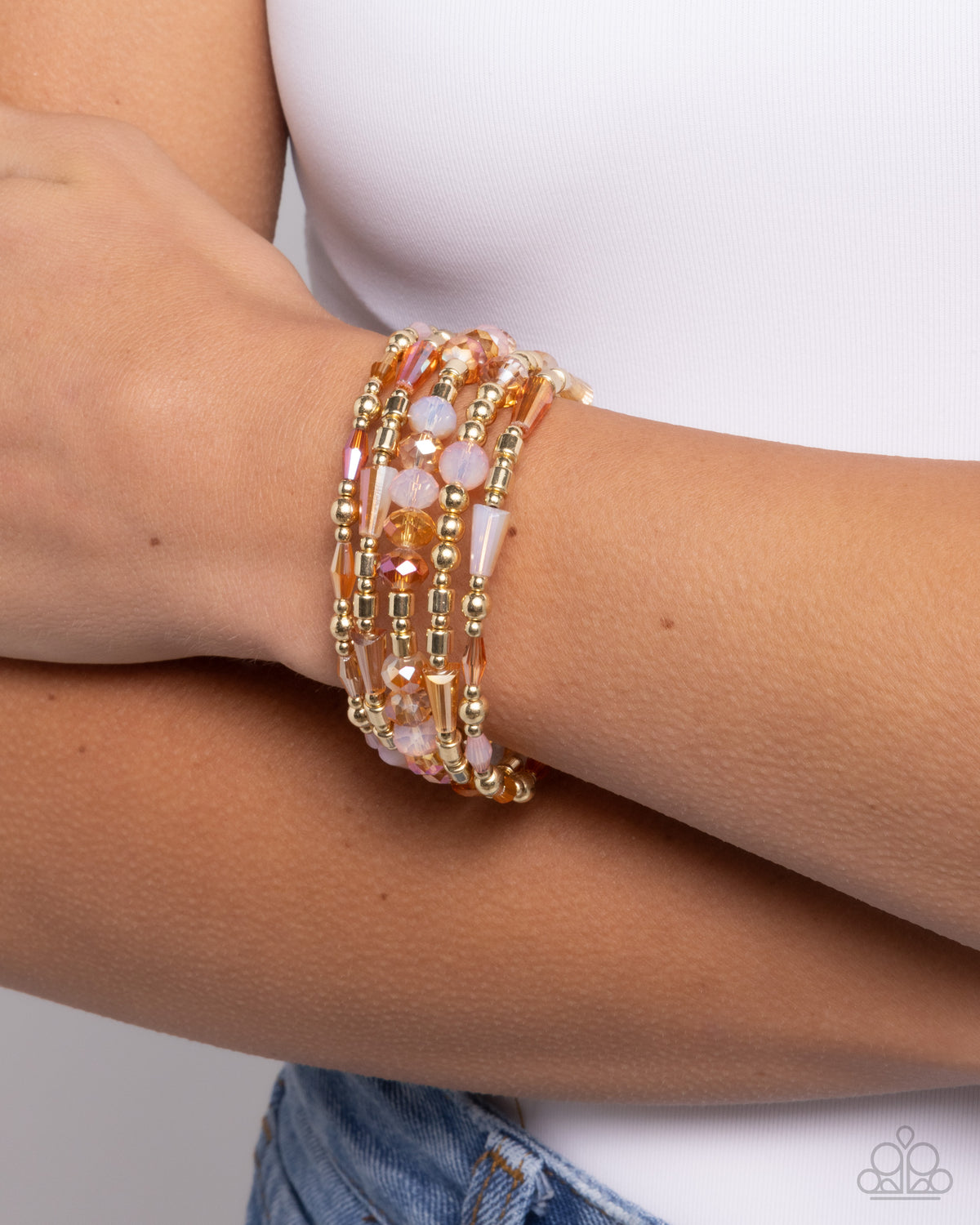 Seasoned Stack Orange Coil Bracelet