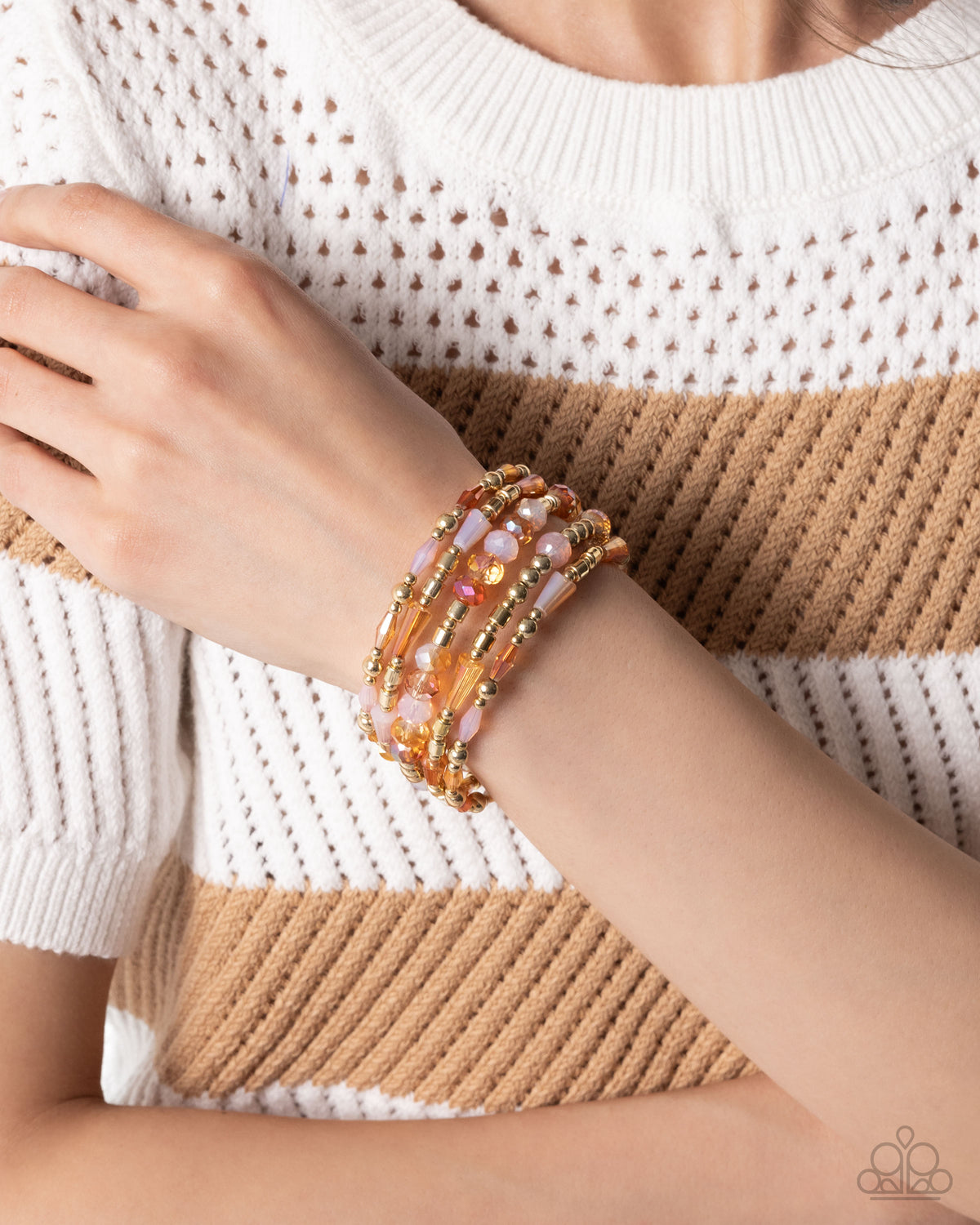 Seasoned Stack Orange Coil Bracelet