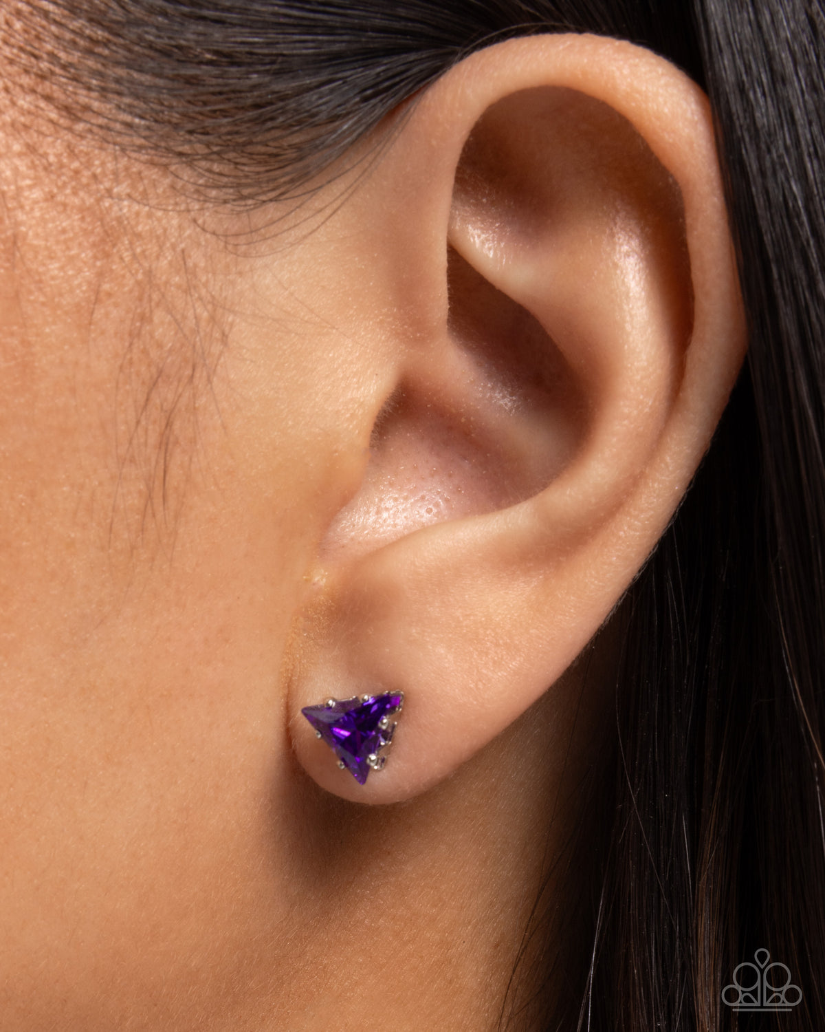 Triangular Twinkle Purple CZ Posts