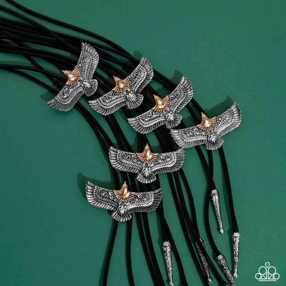 Eagle Emblem Black Bolo Necklace