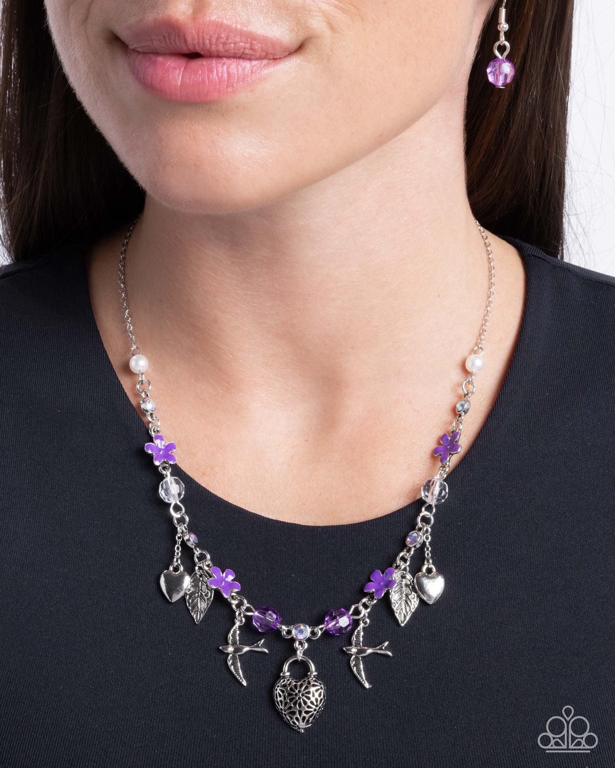 Flight of the Sparrow Purple Necklace