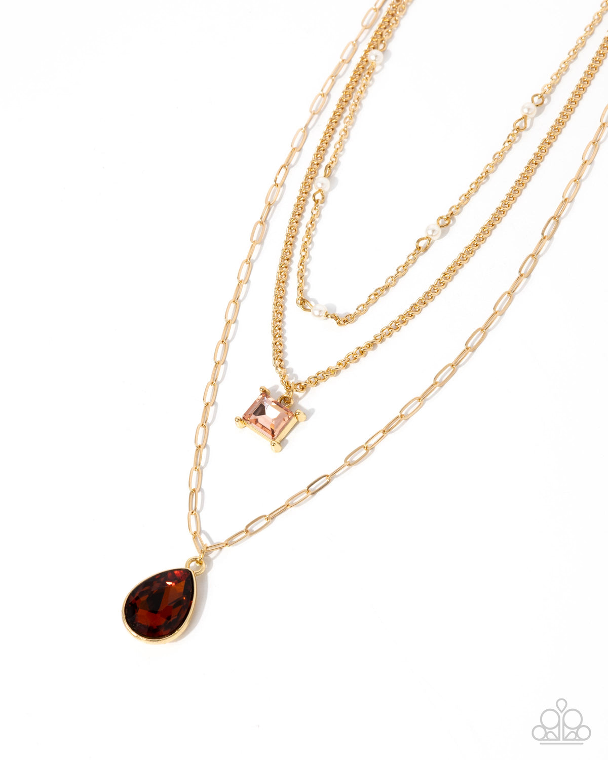 Giddy Glitter Brown Necklace