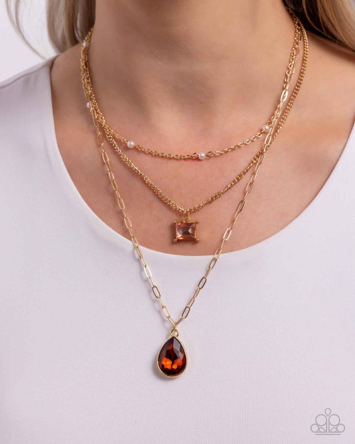 Giddy Glitter Brown Necklace
