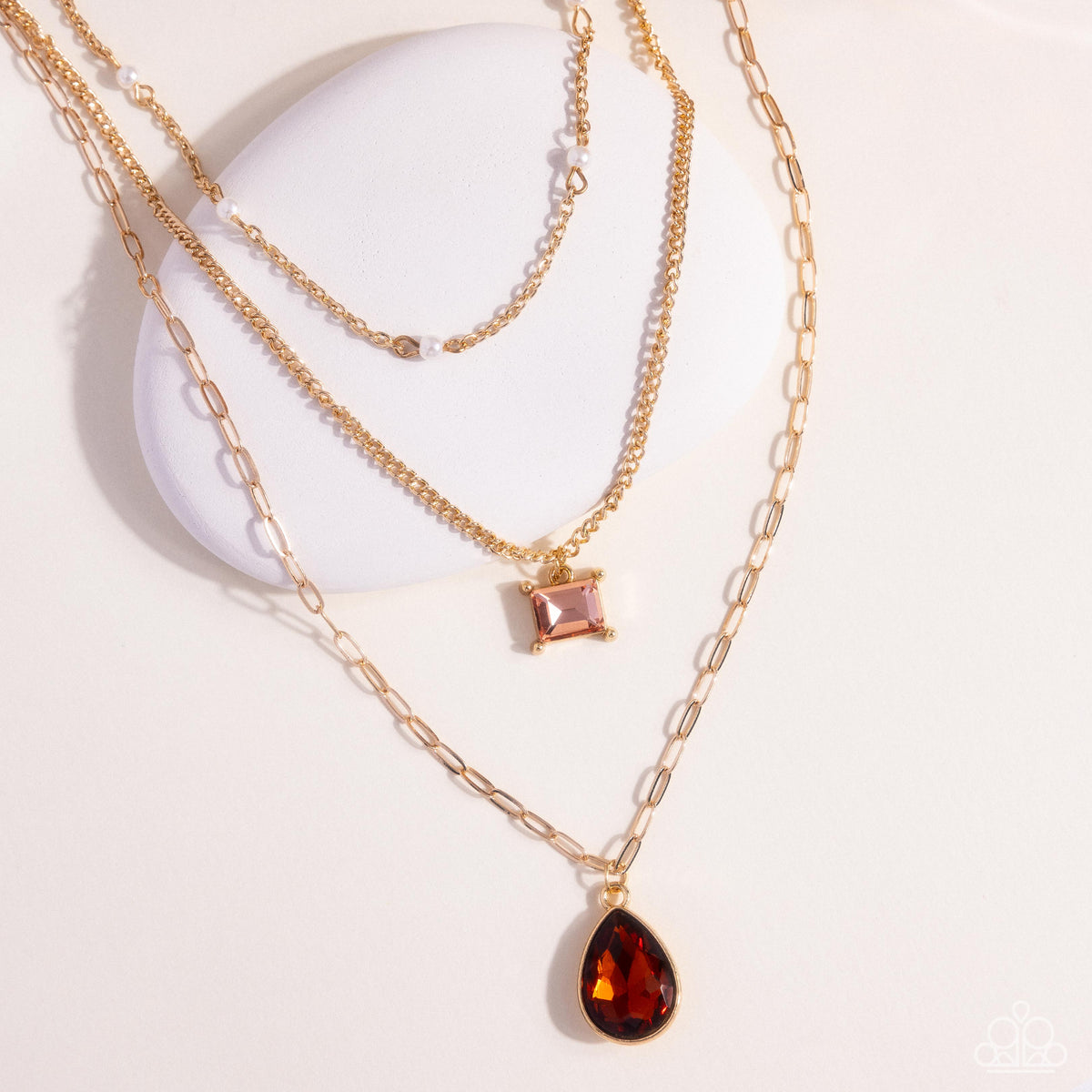 Giddy Glitter Brown Necklace