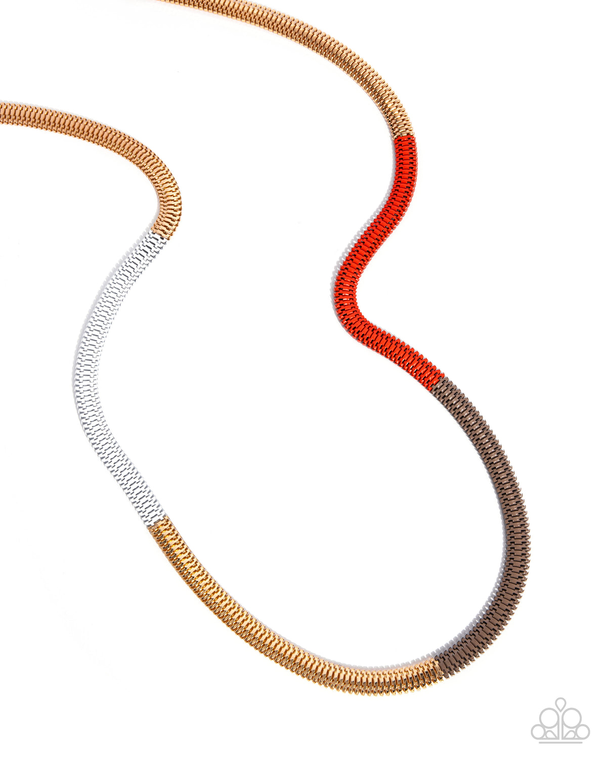 Patterned Pageantry Orange Necklace