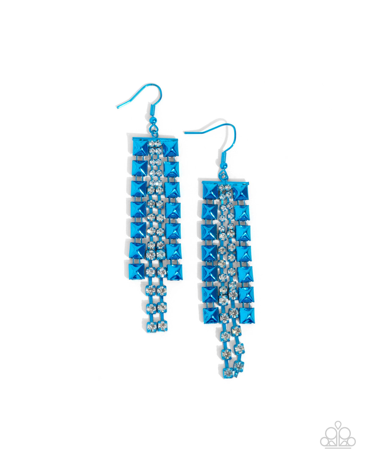 Forceful Fringe Blue Earrings