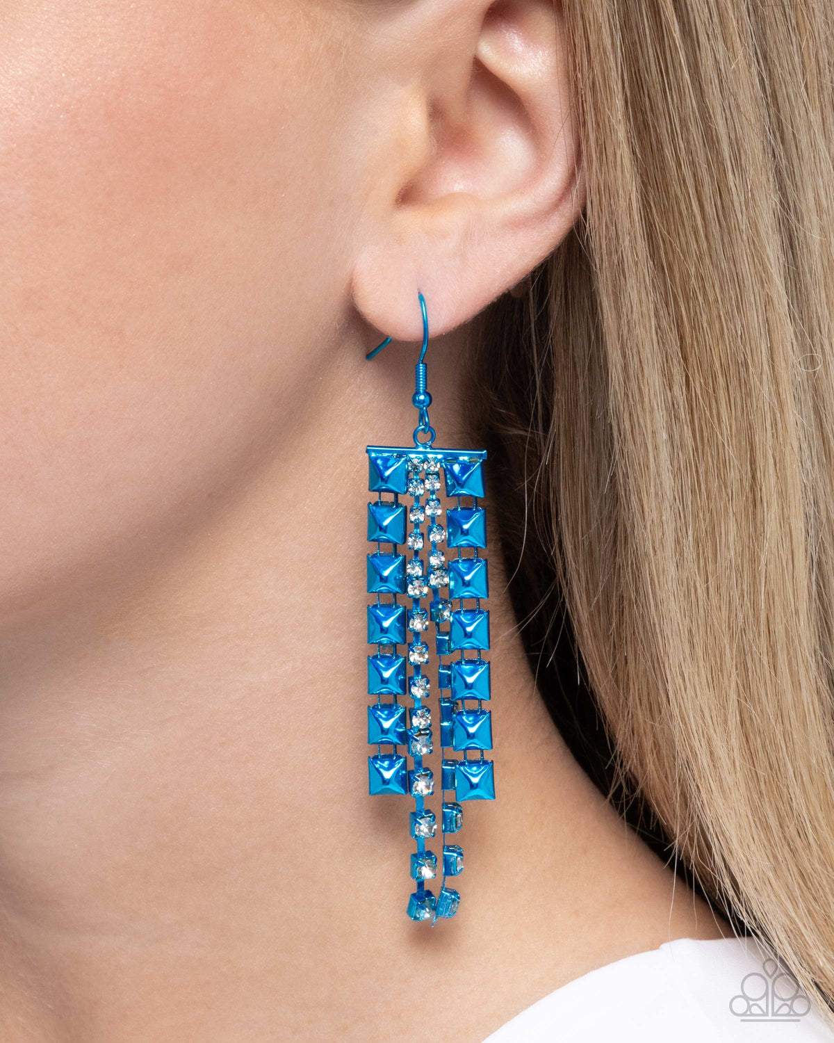 Forceful Fringe Blue Earrings