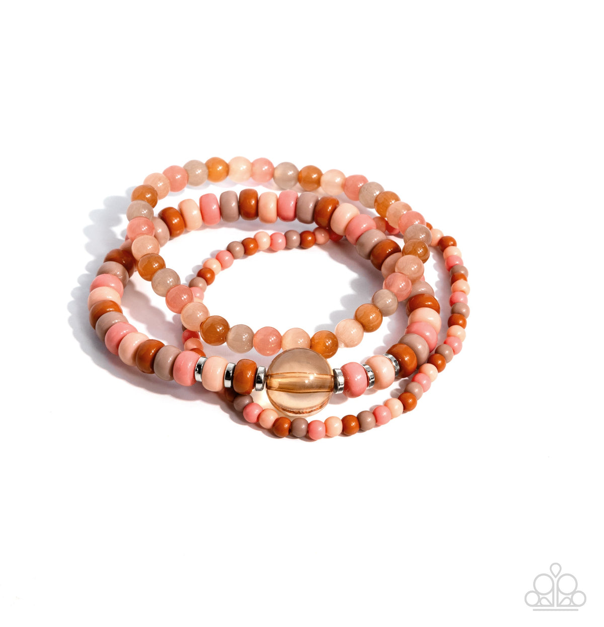 Seed Bead Stack Orange Bracelet