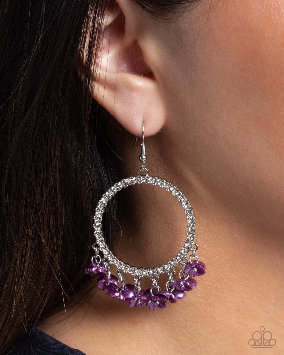Wreathed Wisteria Purple Earrings