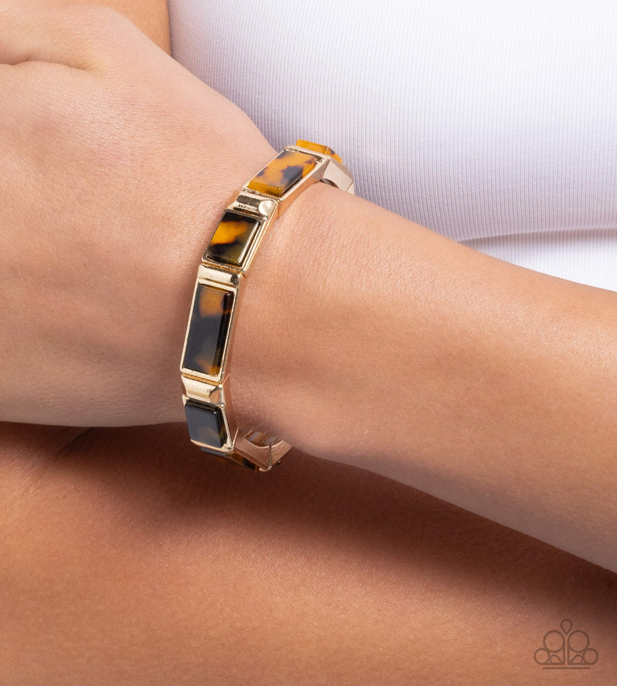 Acrylic Accent Gold Bracelet