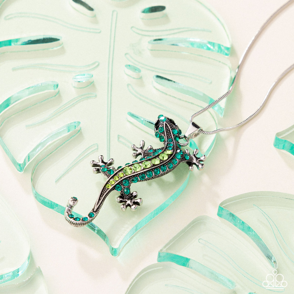 Shimmery Salamander Green Necklace