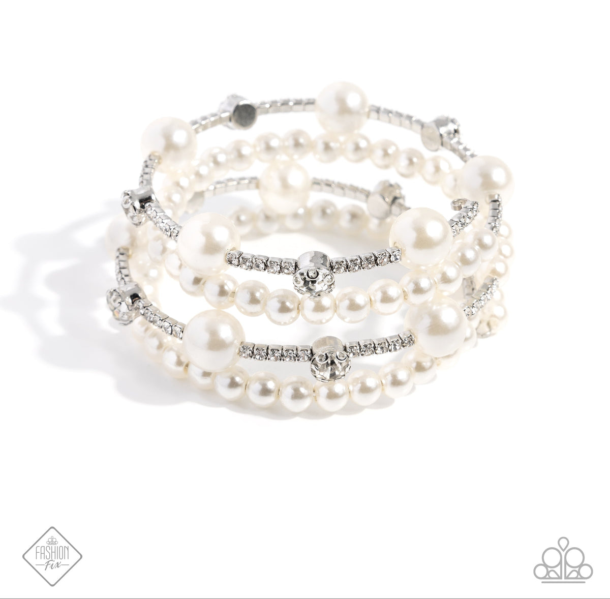 Adorably Amiable White Coil Bracelet