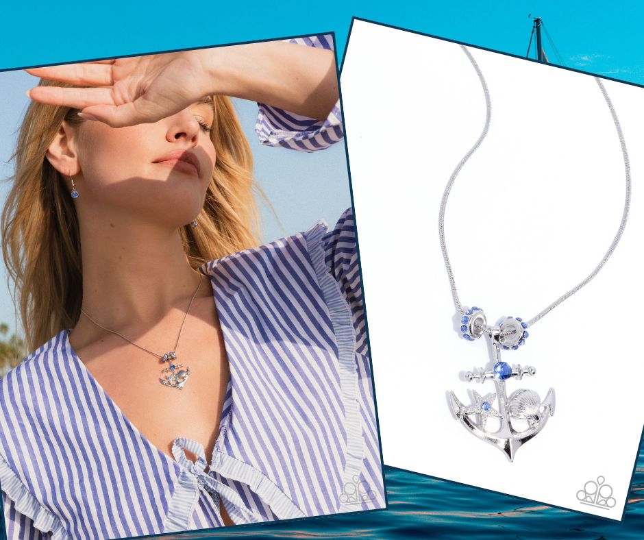 Anchored Accent Blue Necklace