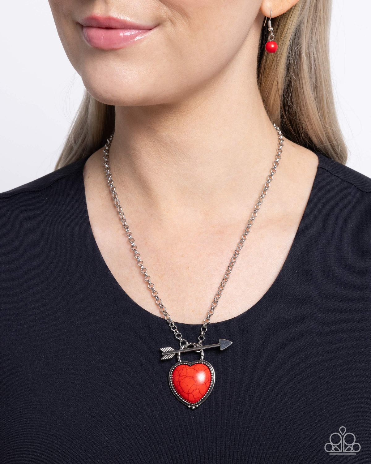 Artful Arrow Red Necklace