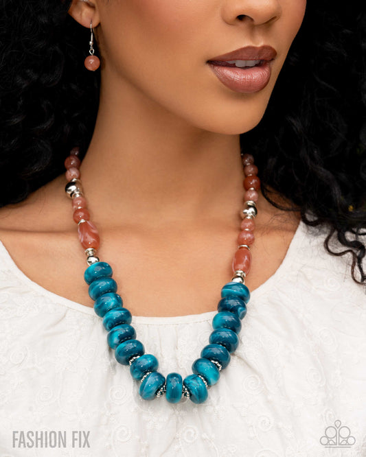 Bubbly Broadcast Blue Necklace