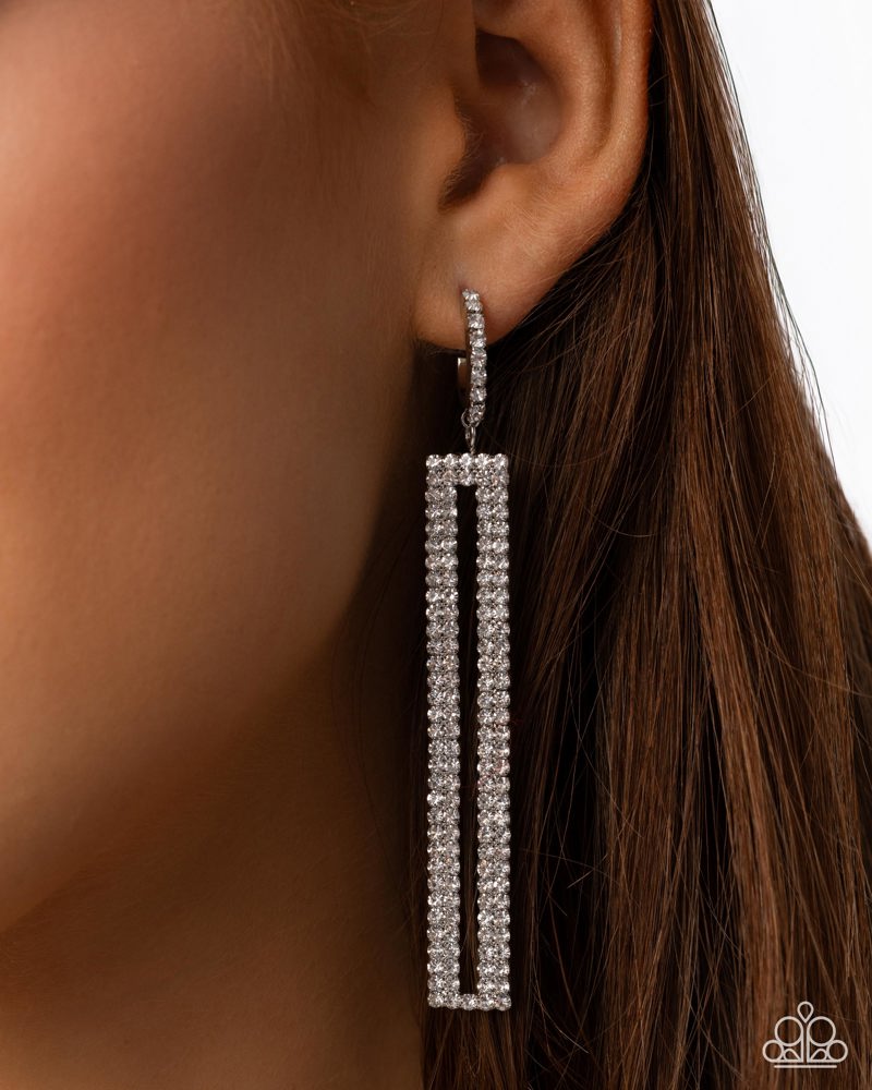 Elongated Ease White Hoops