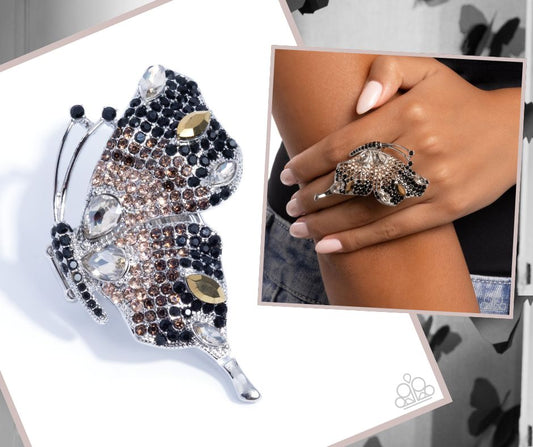 Fantastical Flutter Black Ring