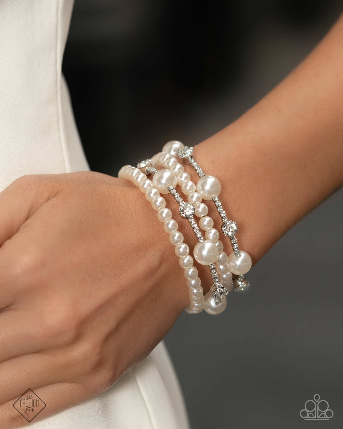 Adorably Amiable White Coil Bracelet