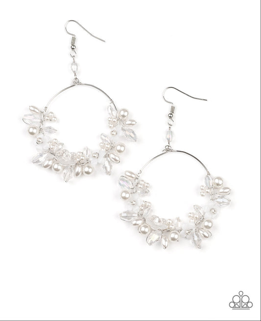 Floating Gardens White Earrings