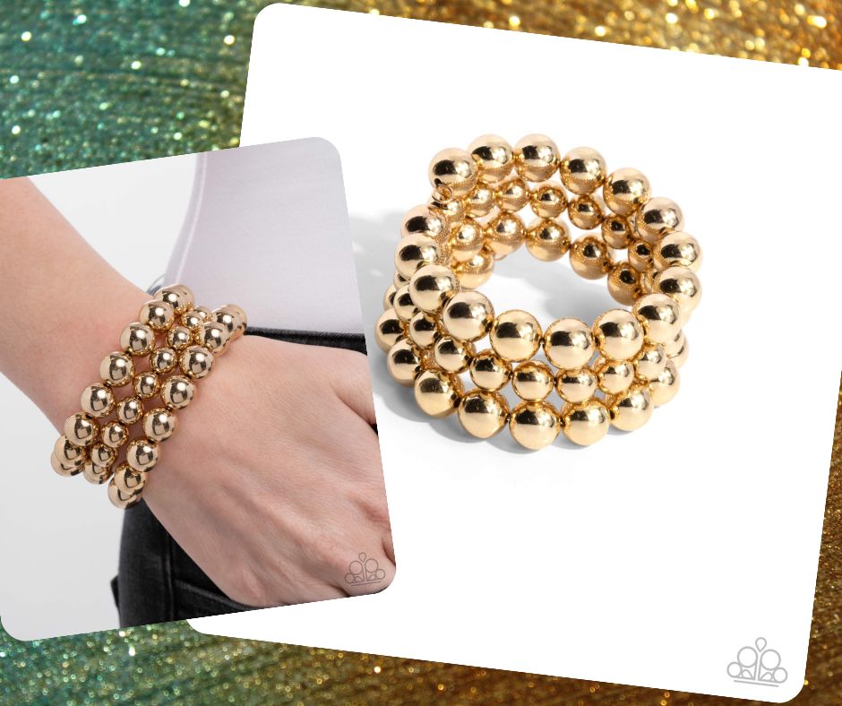 Refreshing Raindrops Gold Coil Bracelet
